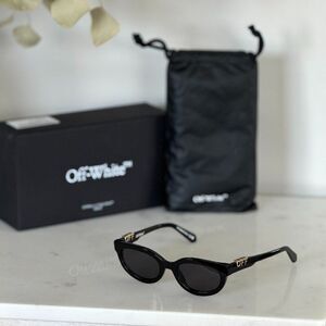Off-White SPARKS Men Sunglasses Black Grey Cat Eye OERI13D SPARKS 1007